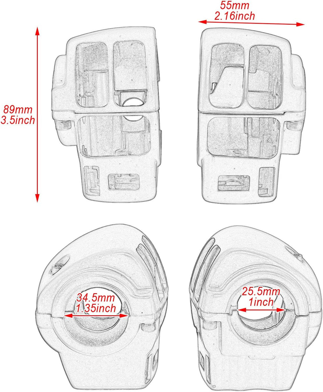 ya 1 7.4 Chrome switch housing cover with 10 buttons suitable for Harley Touring 1996-2013