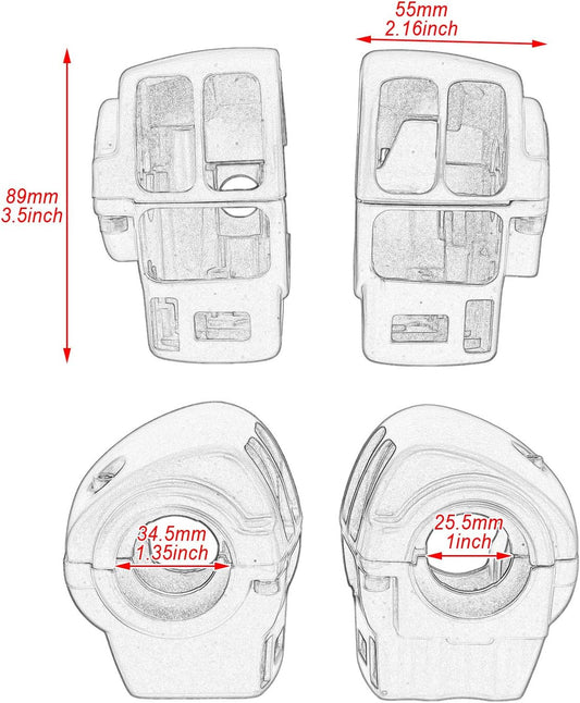 ya 1 7.4 Chrome switch housing cover with 10 buttons suitable for Harley Touring 1996-2013