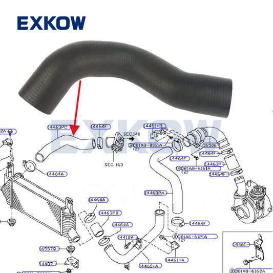 ya 6 6.12 Intercooler intake hose for Nissan Navara D40 Pathfinder R51 YD25 2.5D 2005-