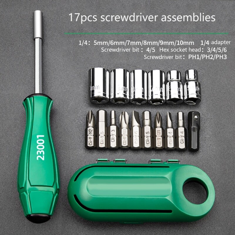 ya 26 Ergonomic Handle Multibit Ratchets Screwdriver Kit for Comfortable Daily Repairs