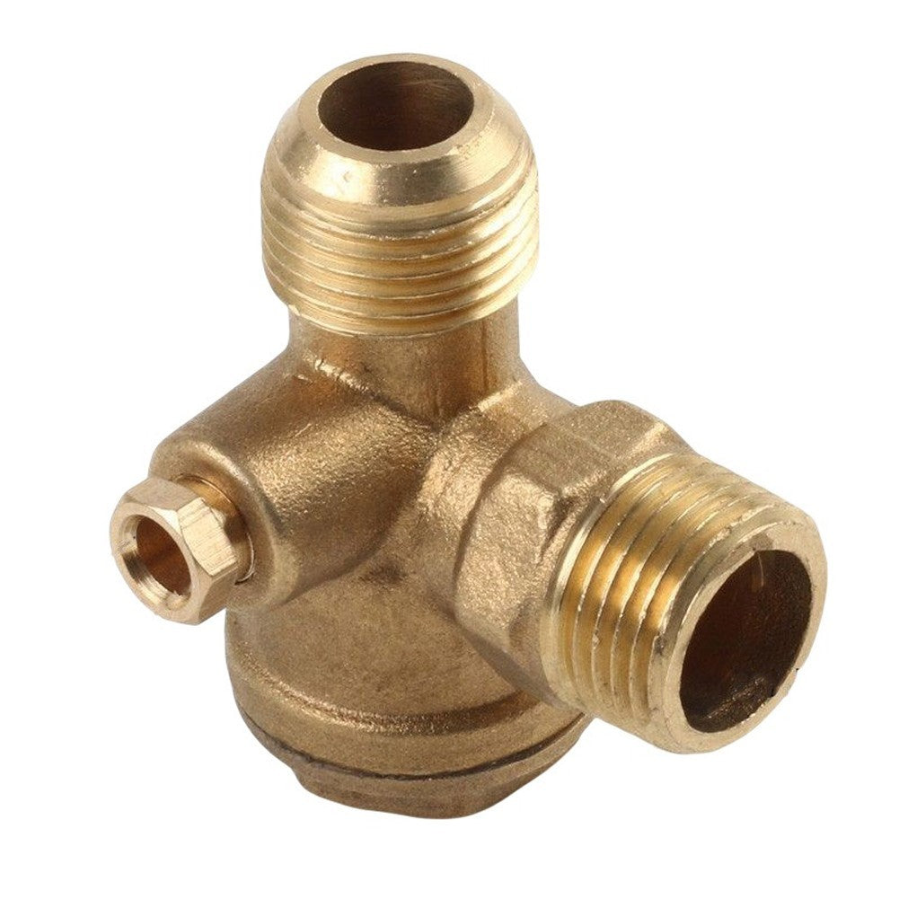 ya 14 20mm Air Compressor 3-Port Brass Male Threaded Check Valve Connector Tool New