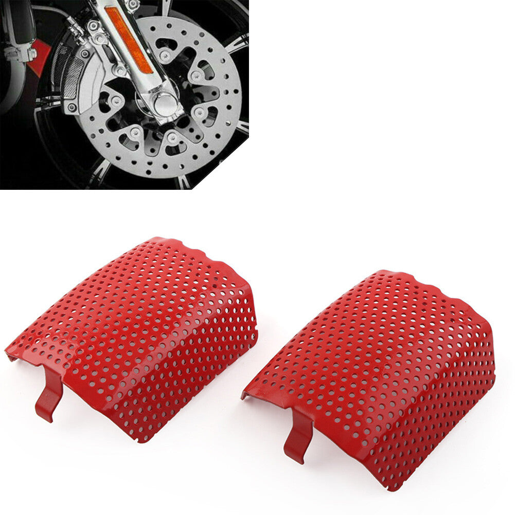 ya 4 6.17.2 for Harley V-Rod & Touring 2006-2019 Red Steel Front Caliper Screen Inserts