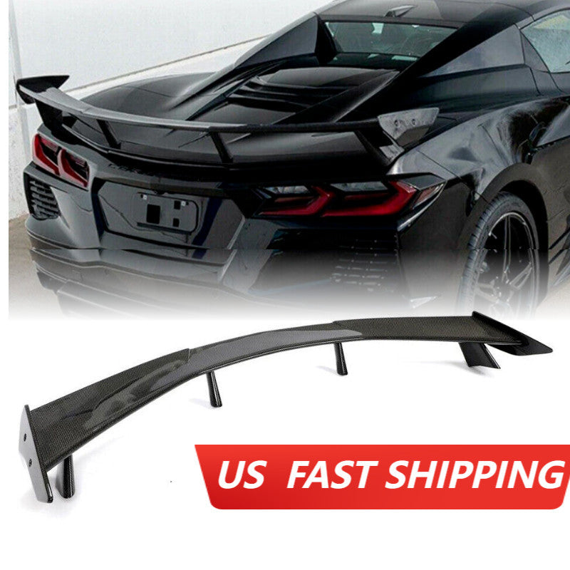 ya 11 10.28 ABS Carbon Style For 20-23 for Corvette C8 Rear Trunk High Spoiler Wing n