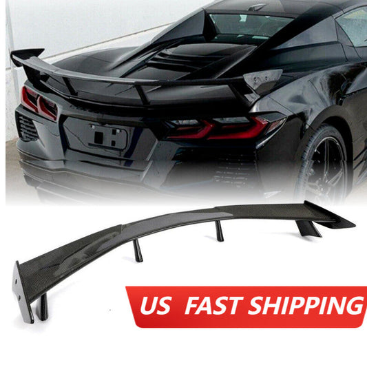 ya 11 10.28 ABS Carbon Style For 20-23 for Corvette C8 Rear Trunk High Spoiler Wing n