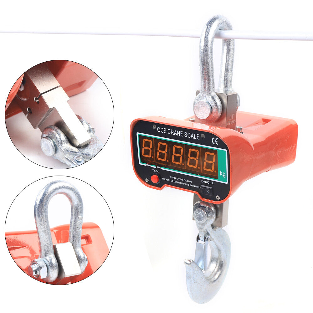 3 Ton 6600lbs Industrial Scale Digital Hanging LED Crane Scale Weighing Scale
