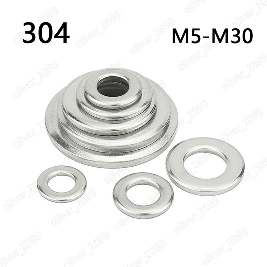304 Stainless Steel Plain Washers Chamfered M5 M6 M8 M10 M12 M14 M16 M20 M24 M30