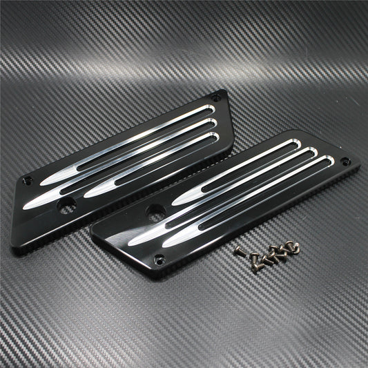 ya 12 5.21 Left Right Black Saddlebag Latch Cover Fit for Harley Touring FLH FLT 1993-2013