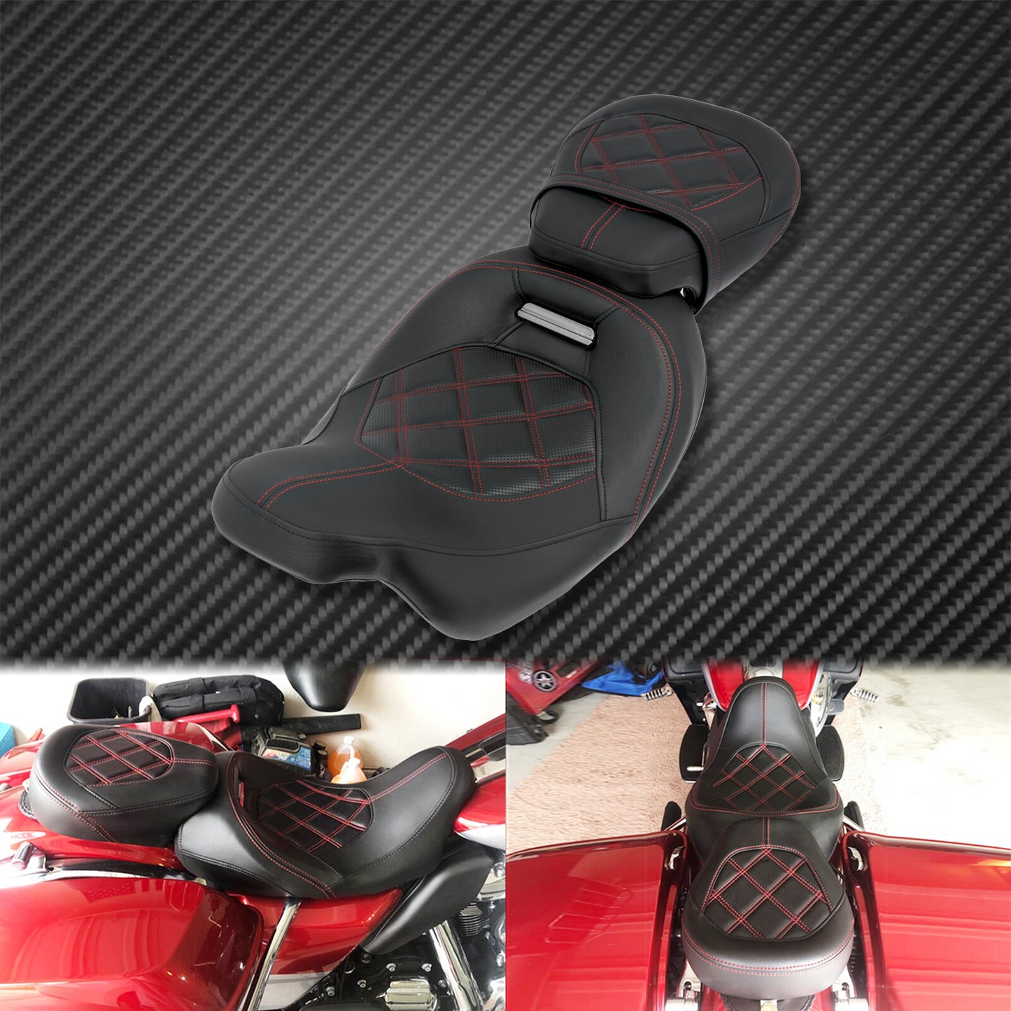ya 2 6.26.2 Two Pieces Driver Passenger for SEAT Fit for Harley Touring Road Glide 2009-2021