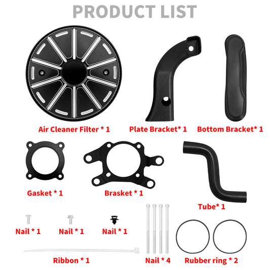 ya 8 5.26 Black High Flow Intake Air Cleaner Filter Fit For Indian Vintage Chief Chieftain
