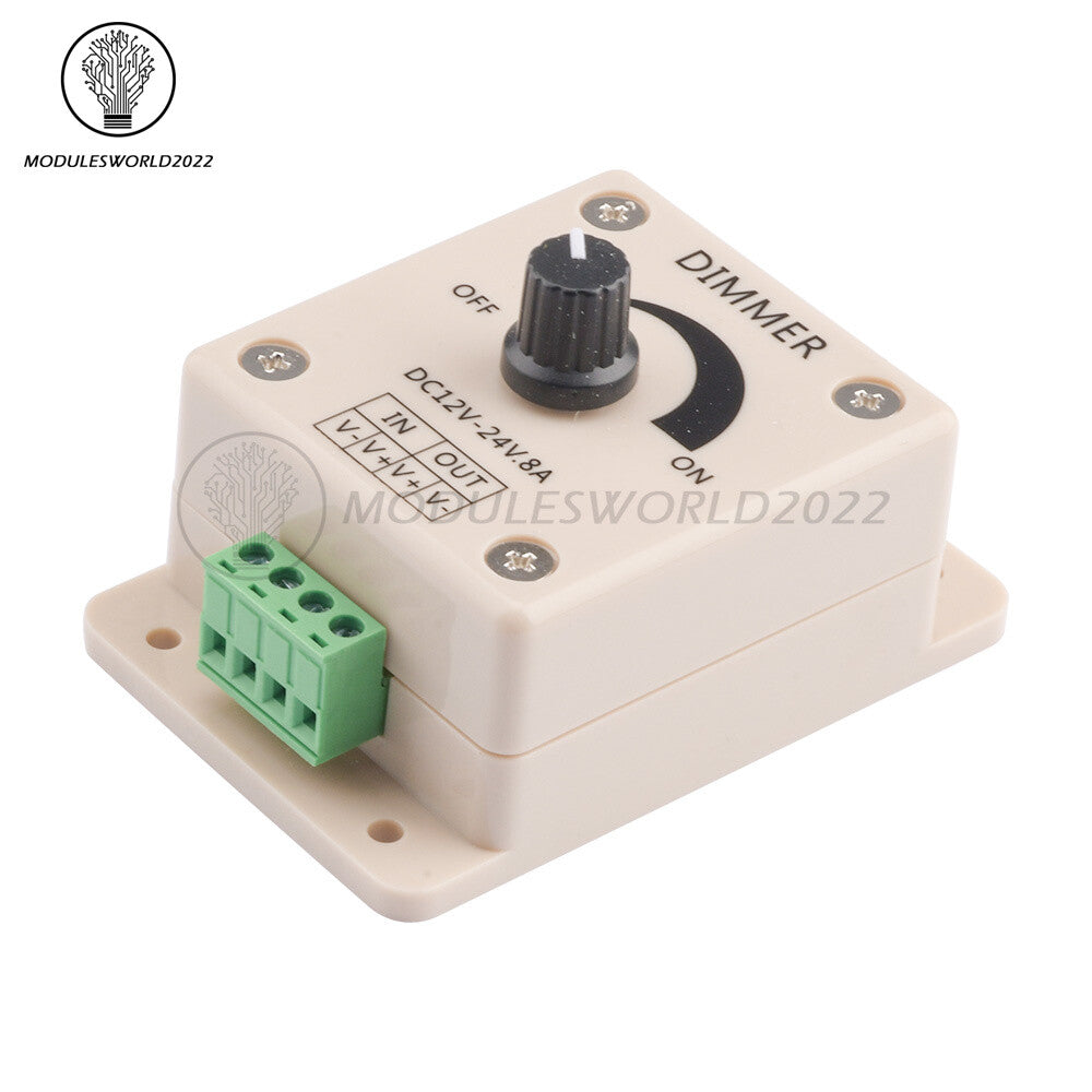 ya 14 12V 24V 8A Adjustable Light Strip Switch Brightness Controller LED Lamp Dimmer