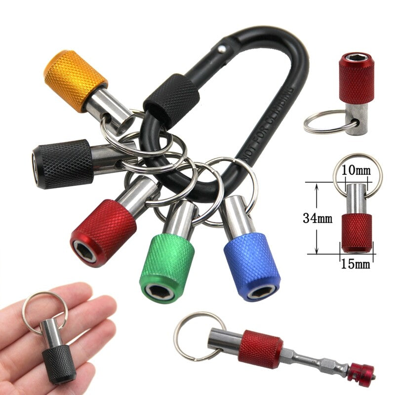 ya 26 5x Quick Release Keychain Extension Bar 1/4 Shank Screwdriver Bits Holder