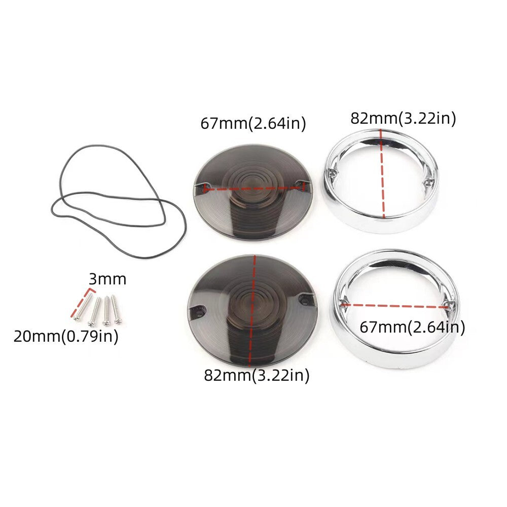 ya 5 6.16.2 Flat turn signal light lens 3 1/4 inch cover f for Ram e sunshade ring suitable for Harley 1986+