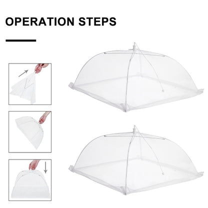 ya 26 6 Pcs Folding Mesh Food Covers Dust Proof White Gauze Food Tents 