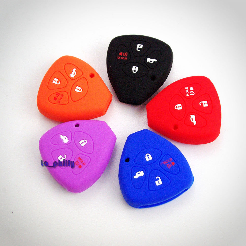 ya 5 8.7 Silicone Key Shell Case Cover 4 Buttons for Toyota for Camry for Avalon for Corolla Matrix