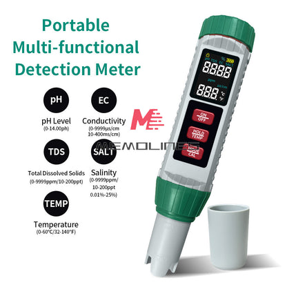 ya 26 PH/EC/TDS/Salinity/Temperature 5-in-1 High Pision Digital Water Quality Meter