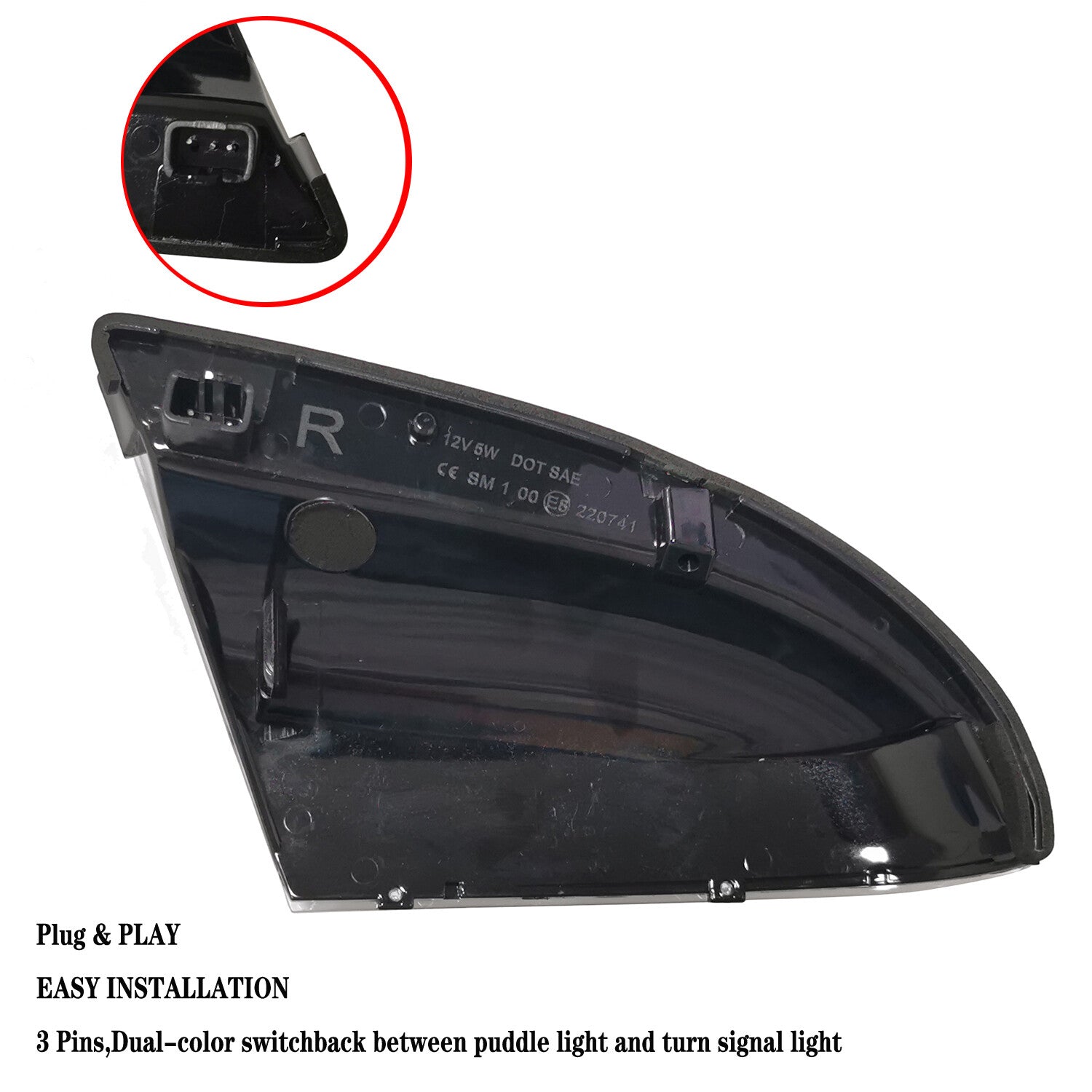 ya 1 8.5.4 Passenger Mirror Turn Signal Puddle Lights for 09-14 for Dodge for Ram 1500 2500