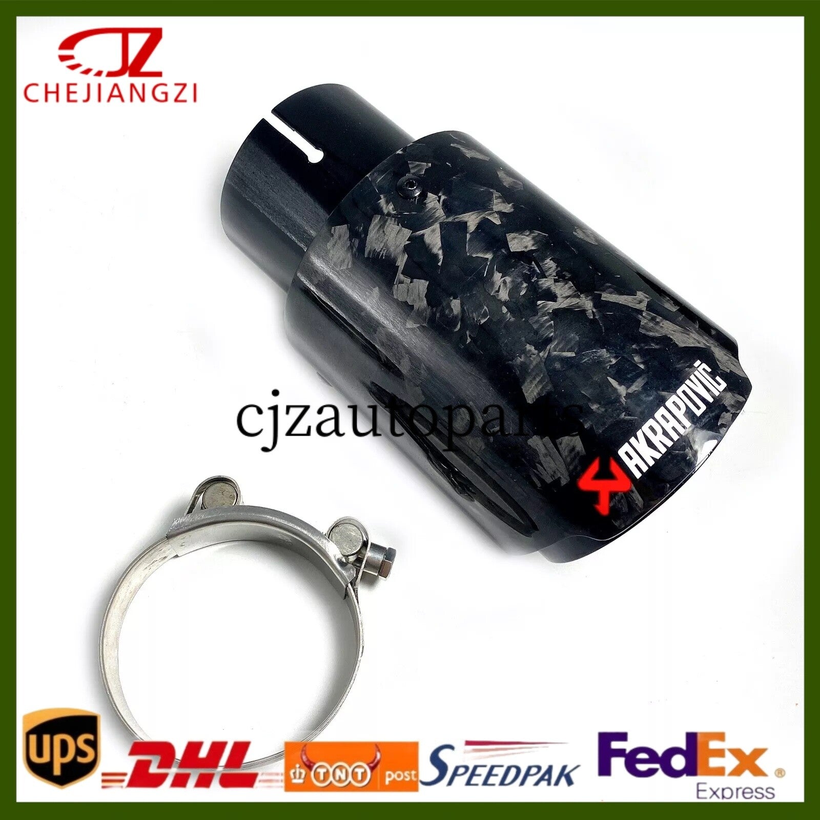 ya 4 6.17.2 1PCS Glossy Forge Carbon Fiber Black AKRAPOVIC Tip 3''/3.5''/4''/4.5''
