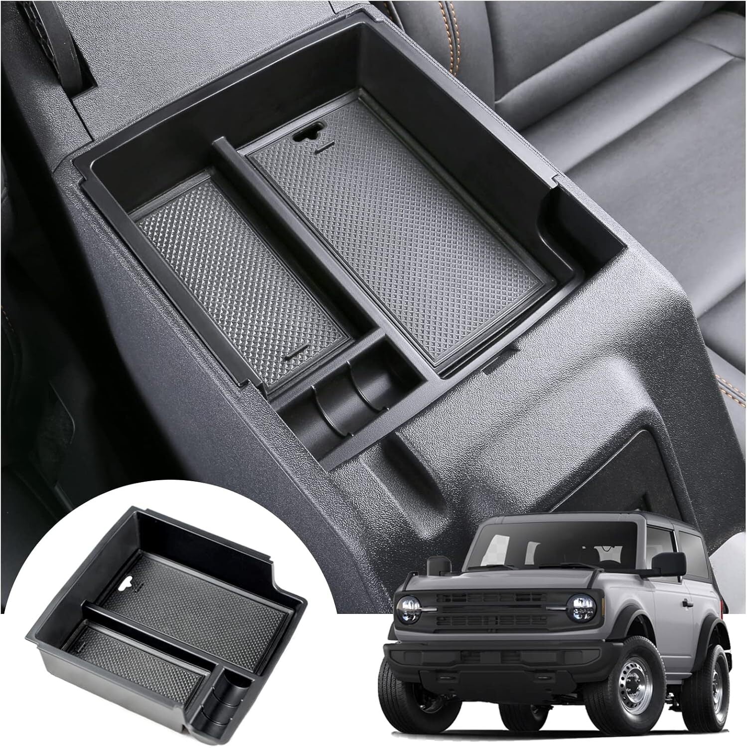 ya 2 6.26 For 2021-2024 for Ford Bronco Car Center Console Armrest Storage Box Organizer Tray