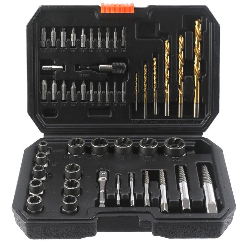 ya 25 48 PCS Set Impact Bolt Extractor Screw Extractor Set Stripped Screw Remover