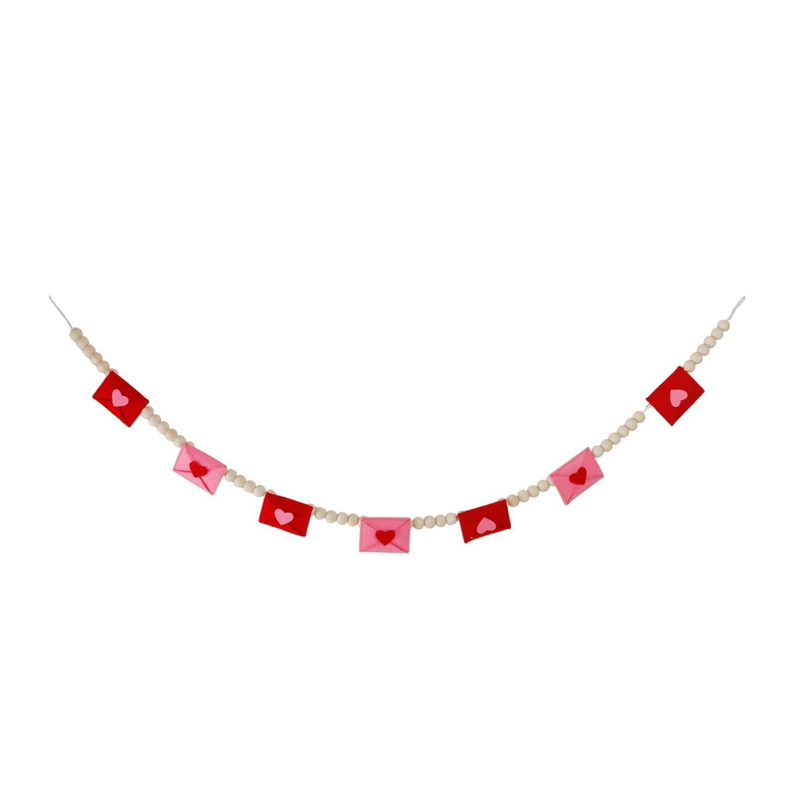ya 25 Felt Envelope Wood Bead Garland Sweet for Party Engagement Party Supplies