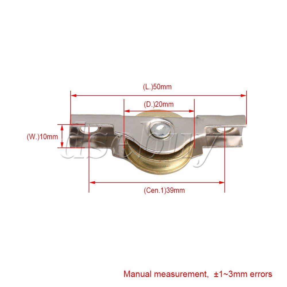 ya 14 20xWardrobes Cabinet Door Copper Slotted Sliding Roller Wheel 20mm Dia