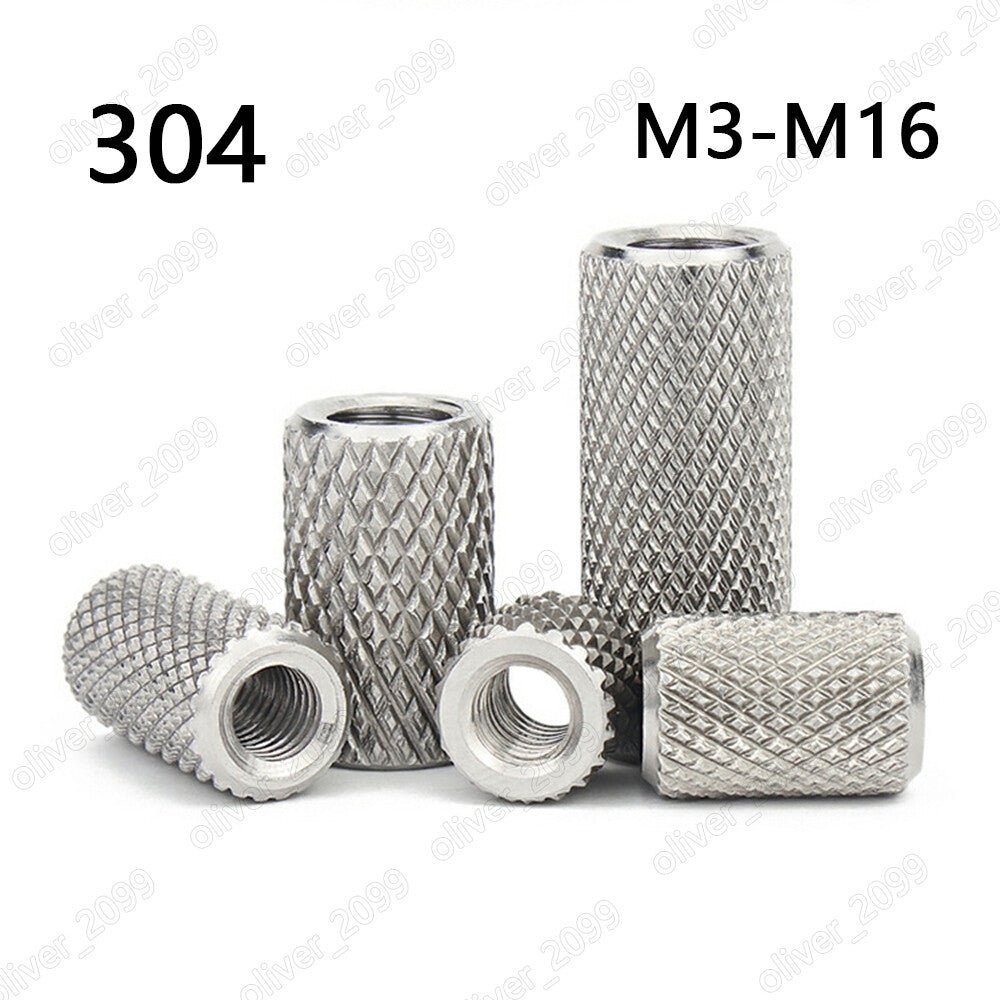 304 Stainless Steel Knurled Lengthen Round Thumb Nuts Standoff Pillar M3-M16