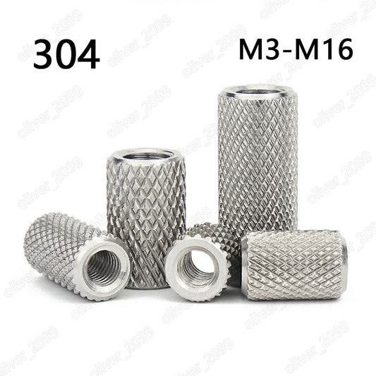 304 Stainless Steel Knurled Lengthen Round Thumb Nuts Standoff Pillar M3-M16