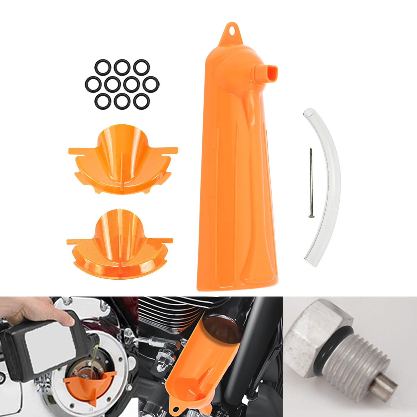 ya 1 6.30 Oil Filter Crankcase Primary Case Funnel Filter Kit O-Ring for Harley Touring