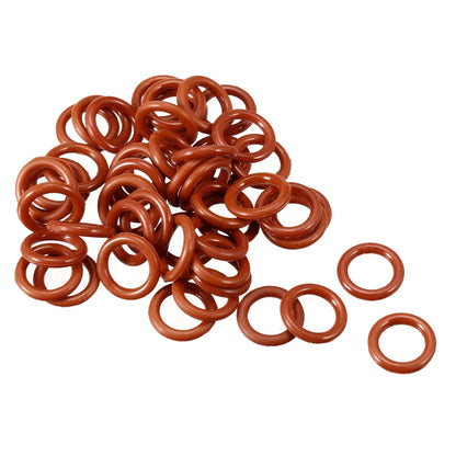 ya 5 8.7 Silicone O-Ring 12mmx8mmx2mm VMQ Seal Rings Sealing Gasket Red 50Pc