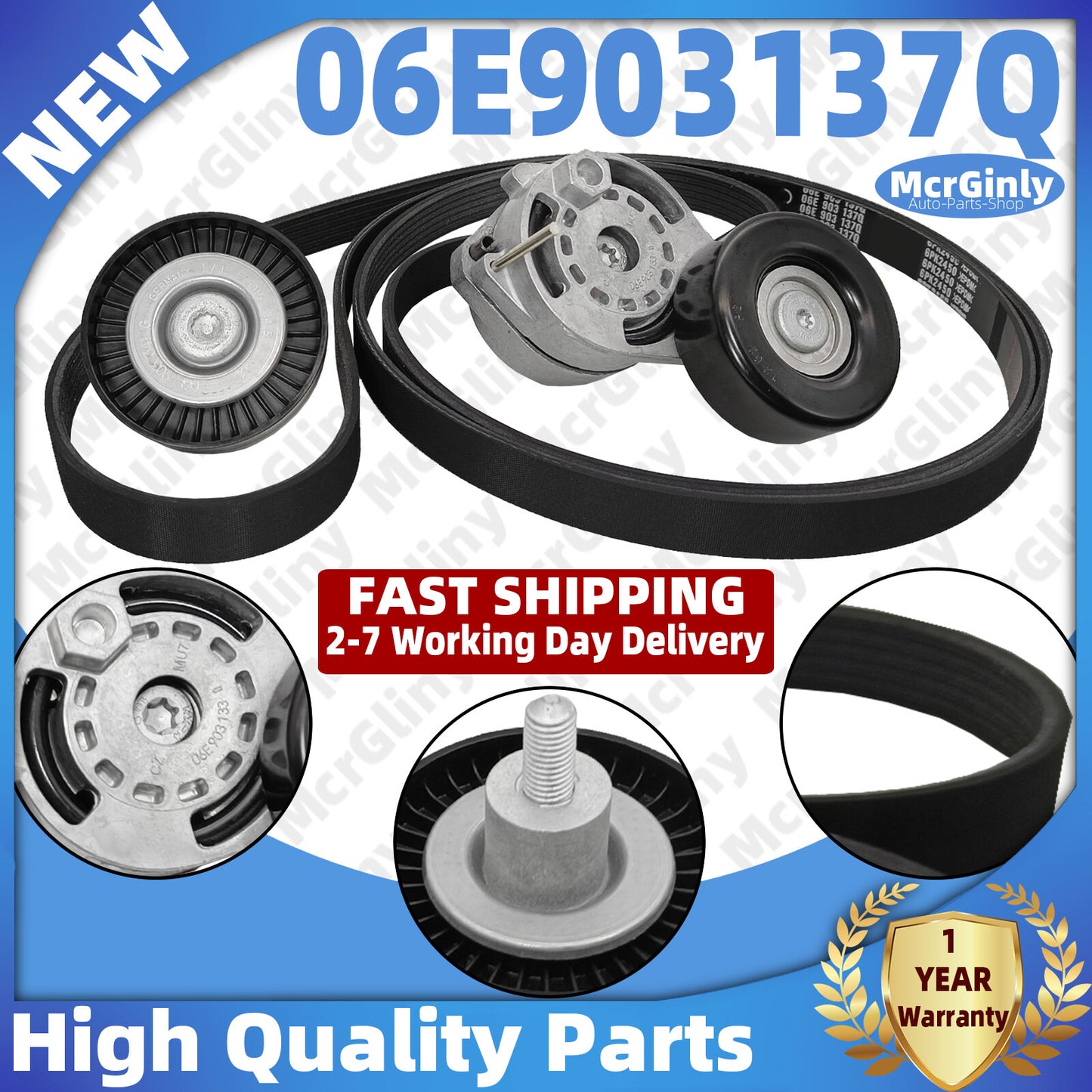 ya 3 6.24 3.0T 6PK2450 Belt Drive Kit 06E903341G 06E903137Q for Audi S4 S5 CAKA CCBA