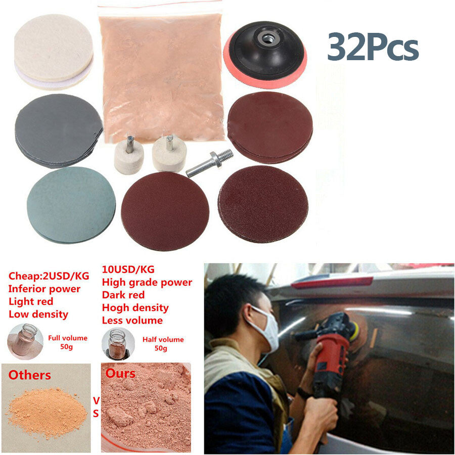 ya 5 8.7 1Set Deep Scratch Remover Auto Car Glass Polishing Kit 8 Oz Cerium Oxide Powder