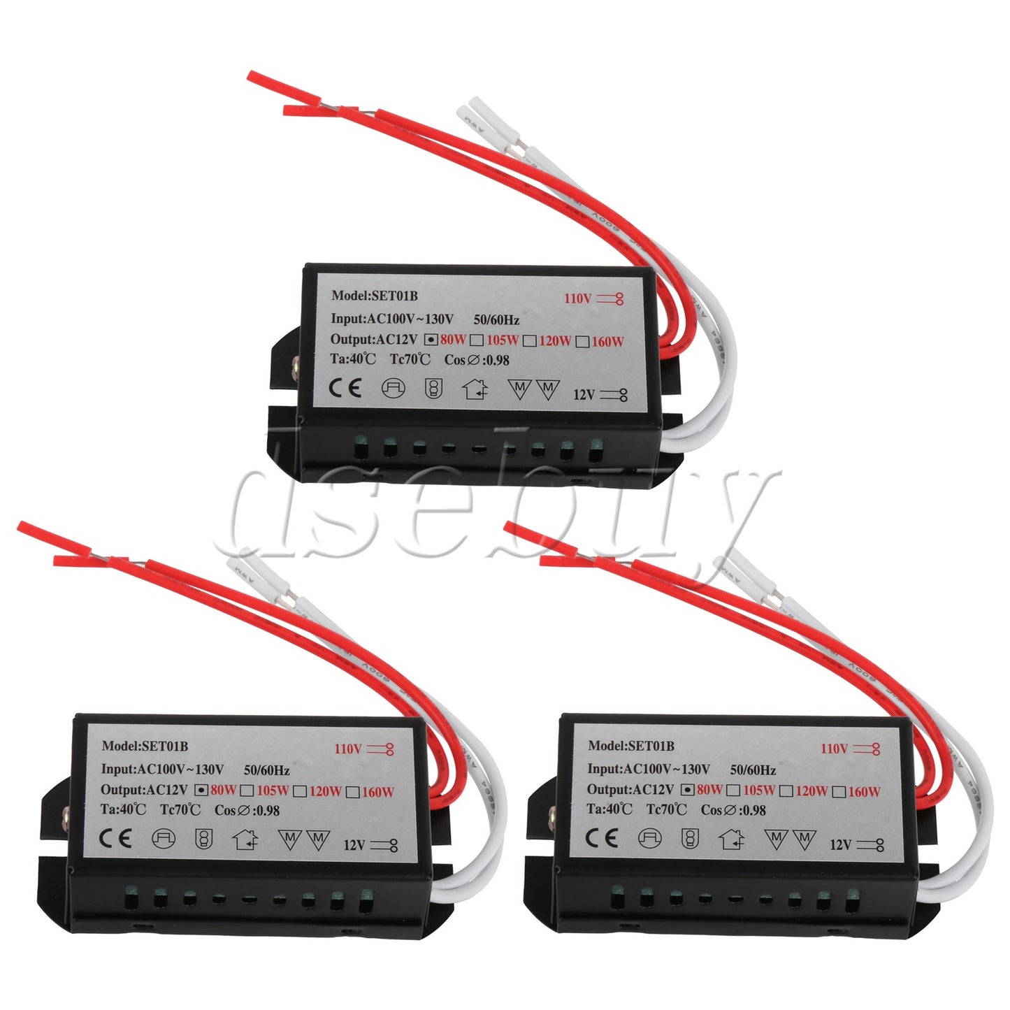 ya 14 3Pieces Out Put Potted Transformer AC110V to 12V 80W for Lighting