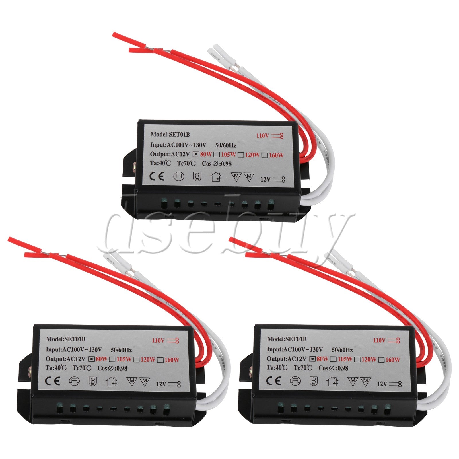 ya 14 3Pieces Out Put Potted Transformer AC110V to 12V 80W for Lighting