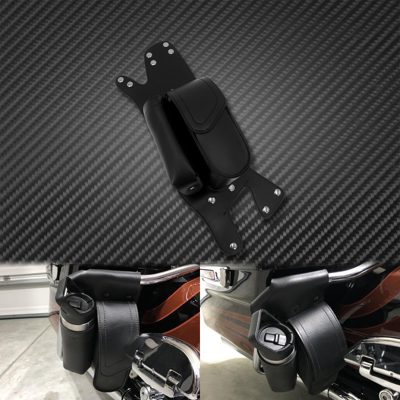 ya 11 6.5 Saddlebag Guard Bag Left Side Water Bottle Holder Fit for Harley Touring 97-2021