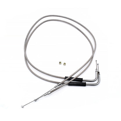 ya 5 8.7 42 56579-02A Stainless Steel Throttle & Idle Cable Set for Harley-Davidson