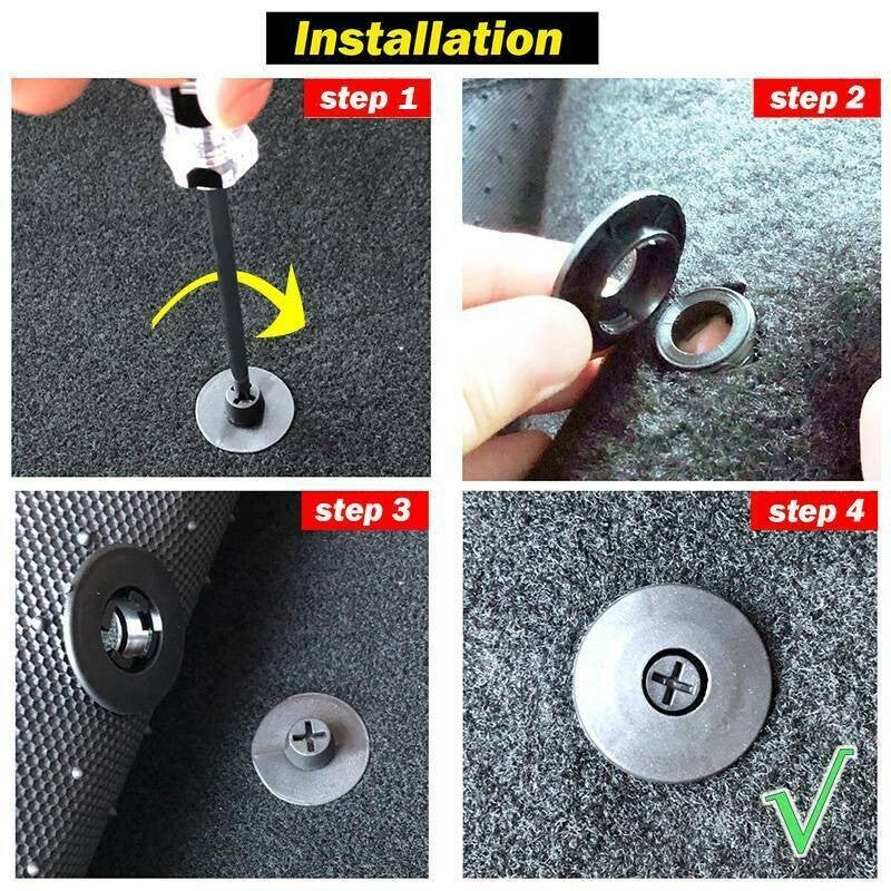 ya 5 8.7 10pcs Black Car Floor Mat Clips Carpet Retainer Fixing Holders Grips