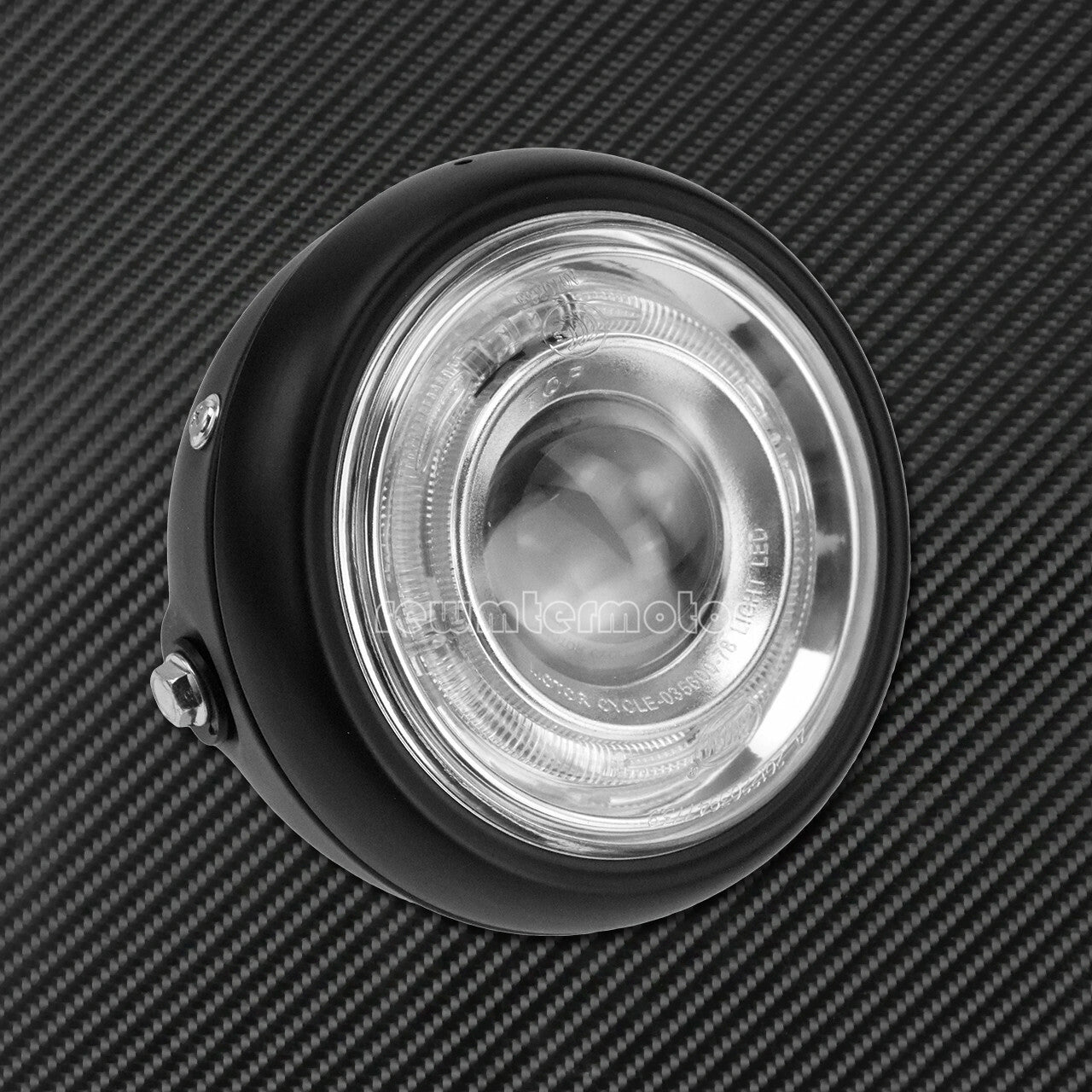 ya 4 6.22 6 Front Headlight Grill Blue Halo Lamp Fit for Harley Cafe Racer Bobber Custom