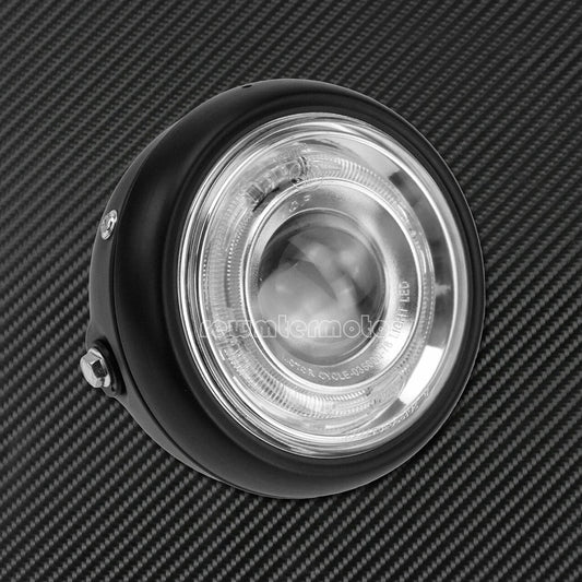 ya 4 6.22 6 Front Headlight Grill Blue Halo Lamp Fit for Harley Cafe Racer Bobber Custom
