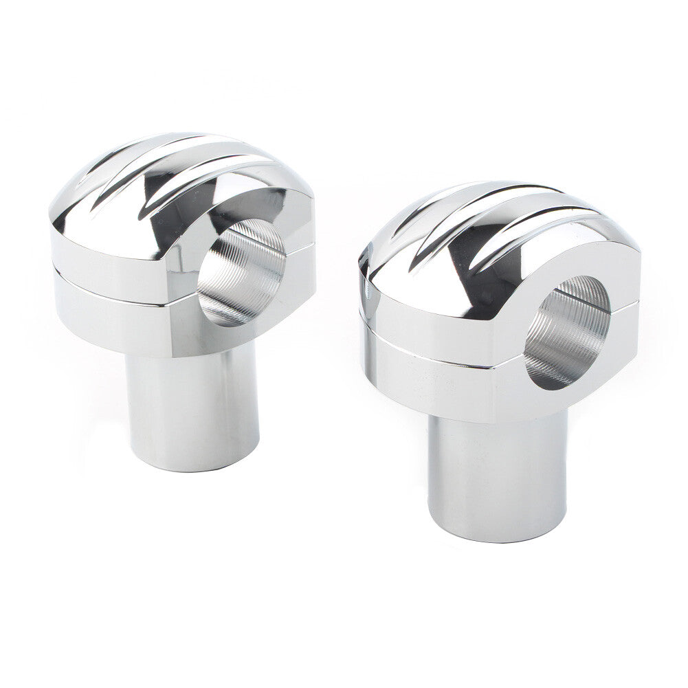 ya 5 8.7 1 Handlebar Riser Clamp Fit for Harley Touring Dyna Sportster XL Softail Chrome