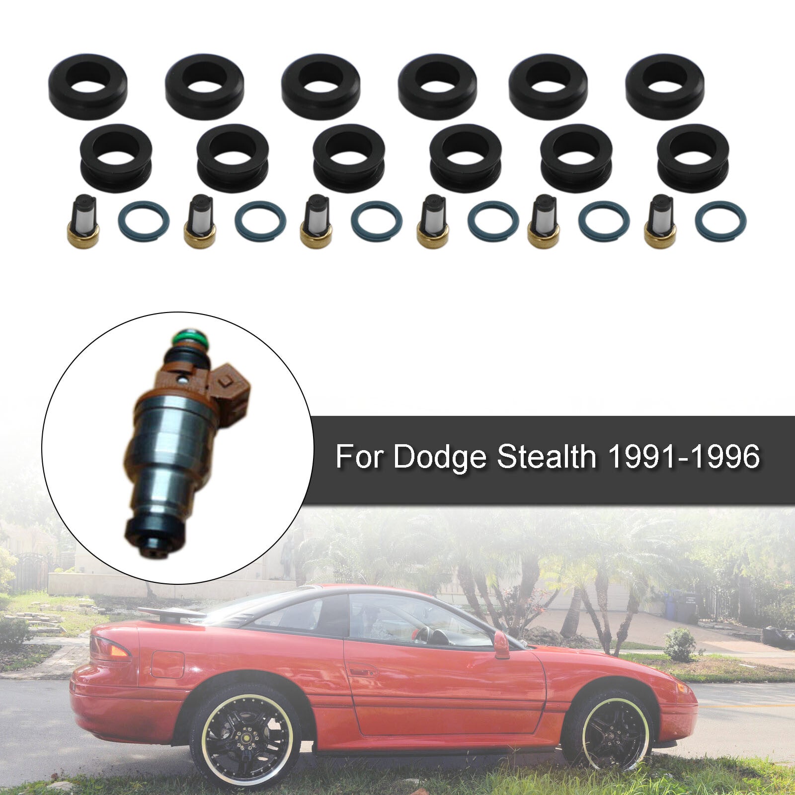 ya 1 8.5.1 6PCS Fuel Injectors Seal O-Ring Kit MD164888 for 3000GT INP-014