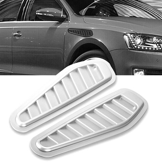 ya 1 6.30 Universal Silver Decorative Air Flow Intake Decor Hood Scoop Vent Bonnet Cover