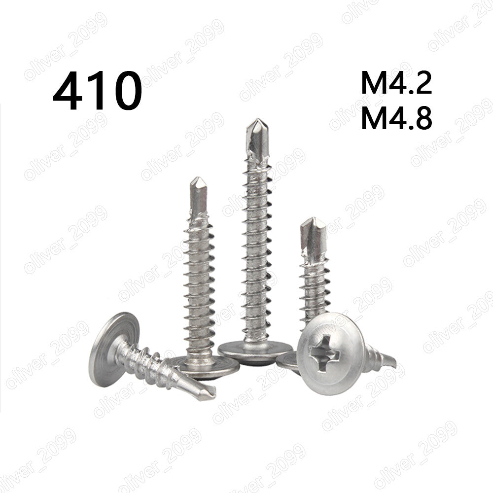 M4.2 M4.8 410 Stainless Steel Phillips Truss Washer Head Self Drilling Screws