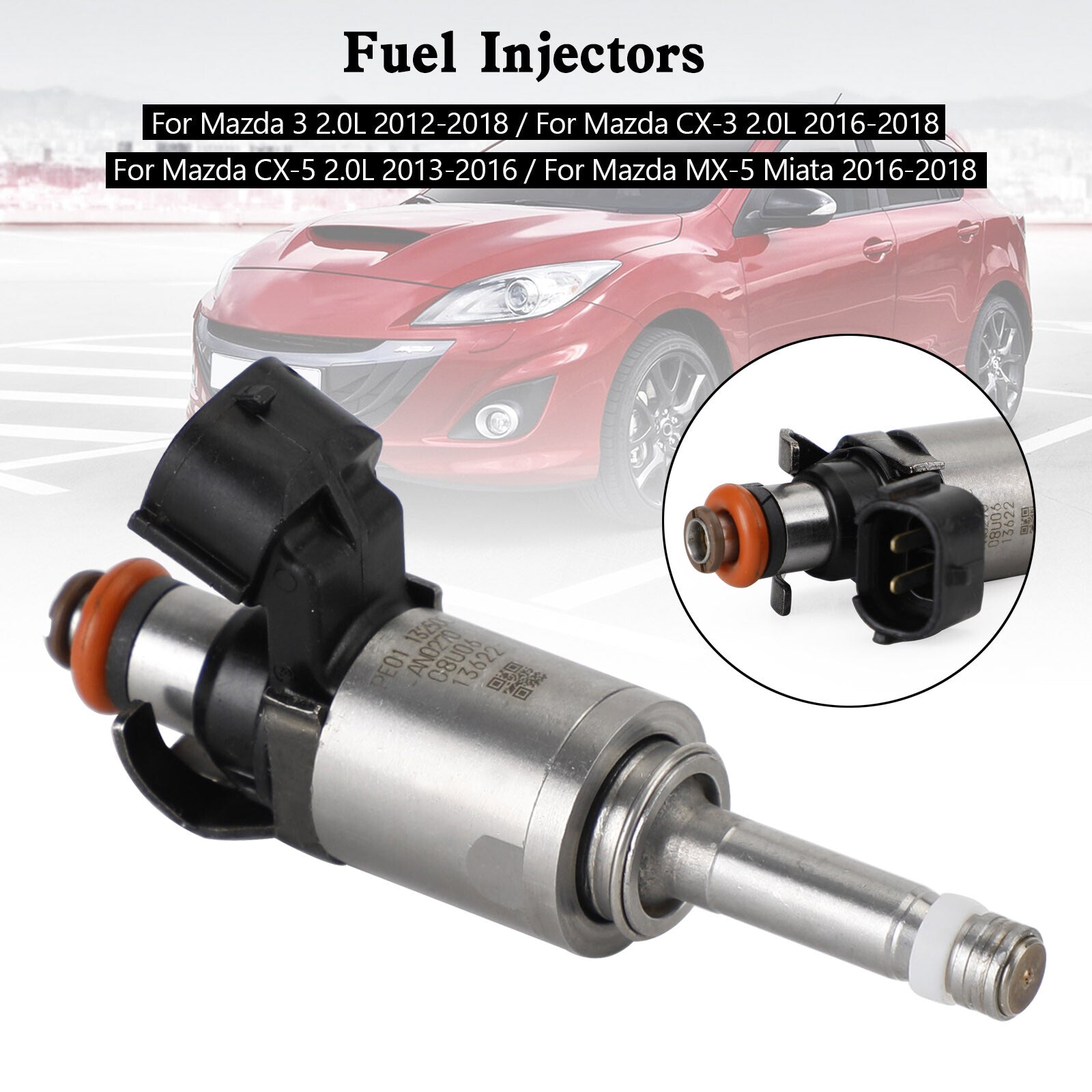 ya 1 8.5.2 1PCS Fuel Injector PE01-13-250C for Mazda 3 CX-3 CX-5 2.0 2012-18 PE01-13250B