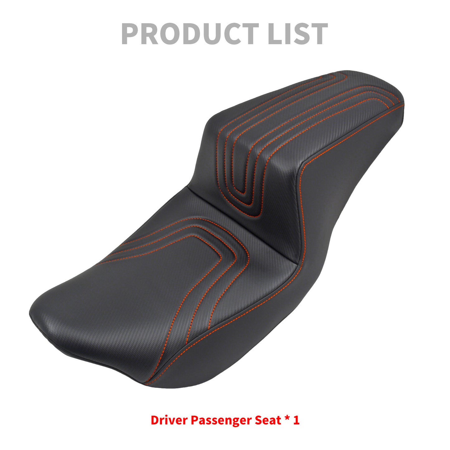 ya 5 8.7 Driver Passenger for SEAT U-shaped Orange Stitching for Harley Road Street Glide 09+
