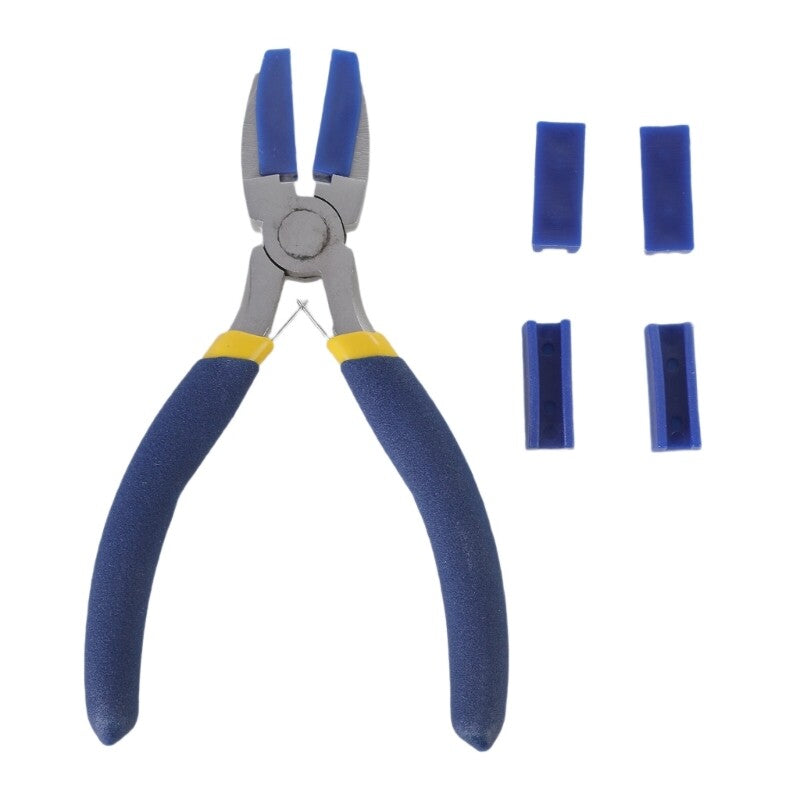 ya 25 Flat Nose Pliers Plus 2 Replacement Plastic Jaws for DIY and Craft Projects