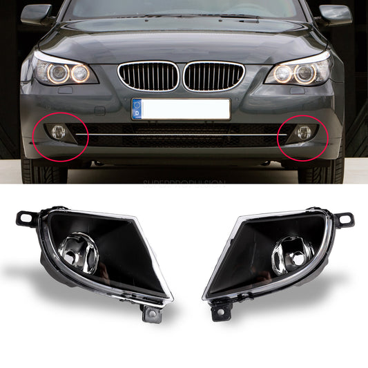 ya 1 8.5.2 For E60 E61 08-10 Clear Lens Pair Bumper Fog Driving Light Lamp Replacement