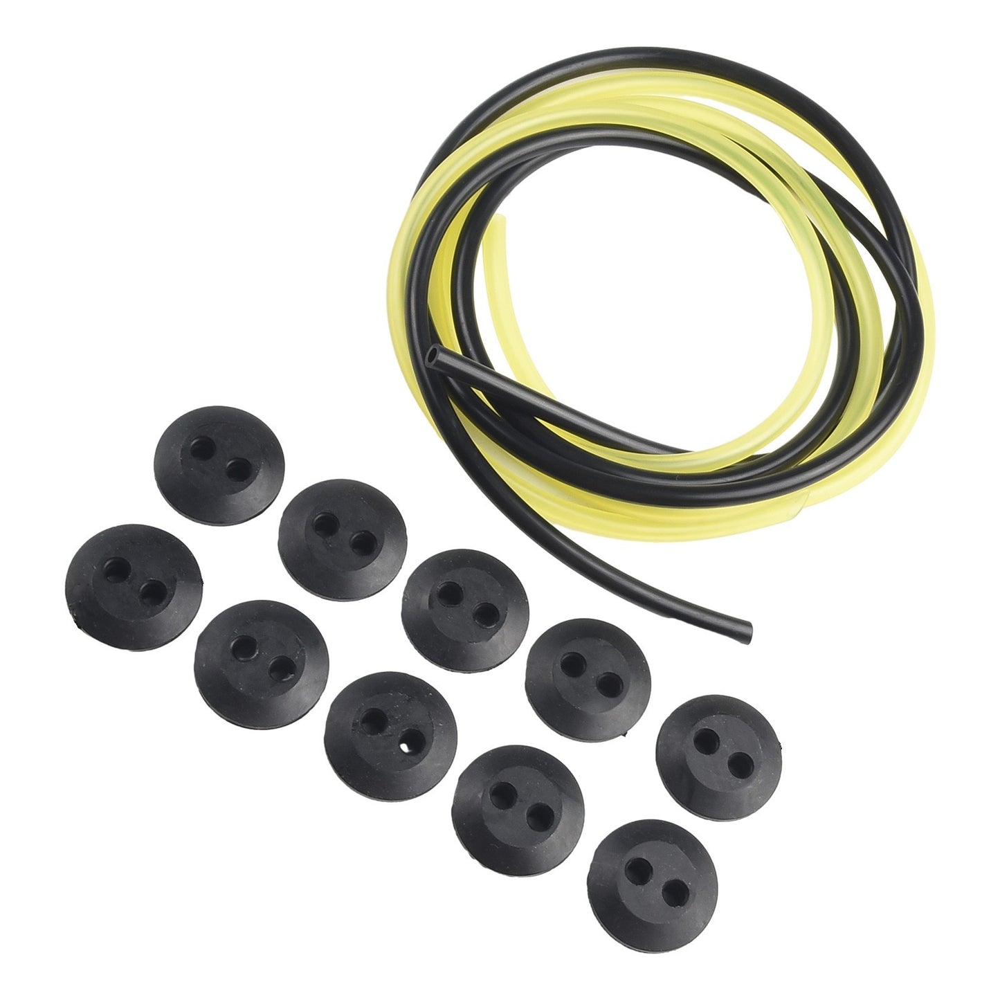 ya 14 1 Set*2 Holes Fuel Tank Grommet Rubber With Line Pipe For Brush Cutter Tool New