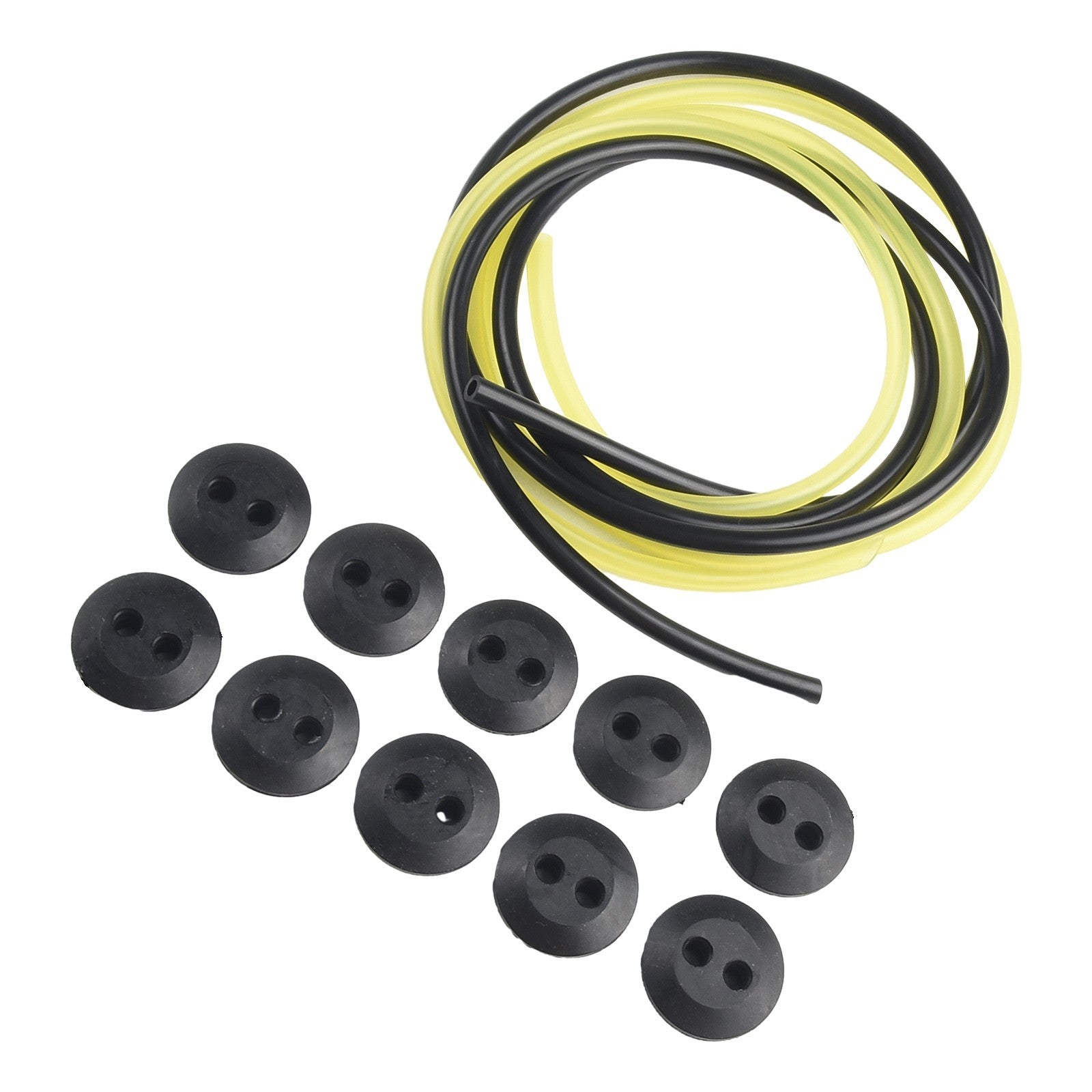 ya 14 1 Set*2 Holes Fuel Tank Grommet Rubber With Line Pipe For Brush Cutter Tool New