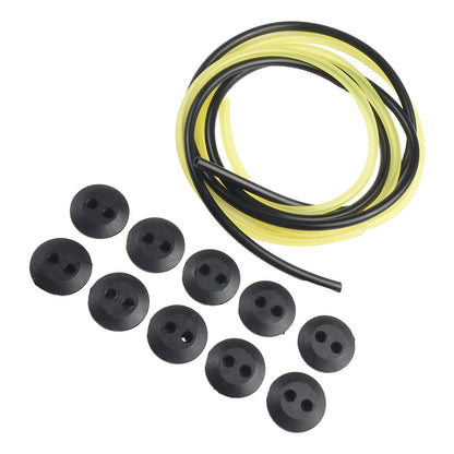 ya 14 1 Set*2 Holes Fuel Tank Grommet Rubber With Line Pipe For Brush Cutter Tool New