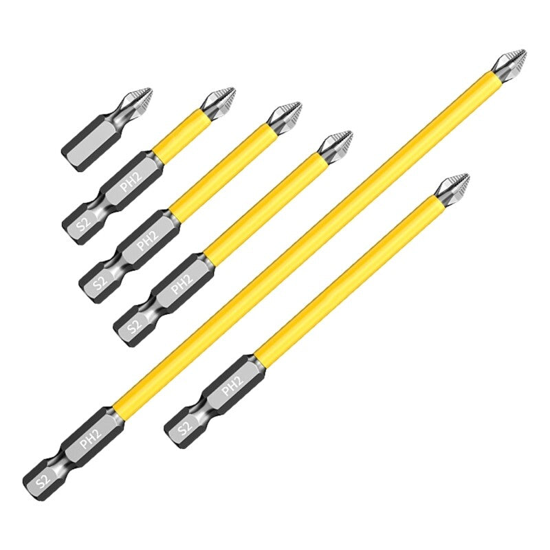 ya 25 6Pcs Impact Screwdriver Bit Set Antislip Screw Extractor Crossing